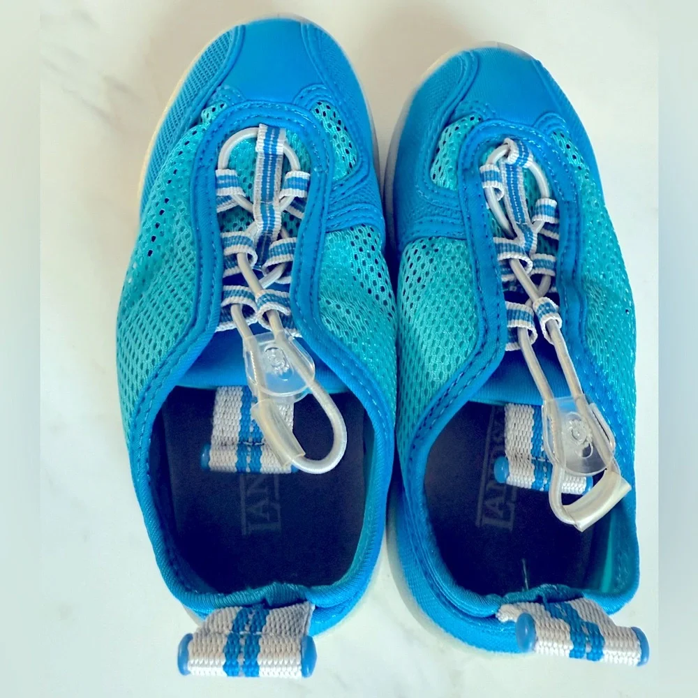 NWT Land's End Kids Watershoe Boys Girls Water Shoes Sneakers Turquoise Size 13M